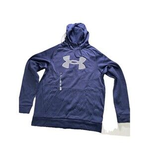 Under Armour Blue Fleece Pullover Hoodie Men's Medium Long Sleeve Polyester